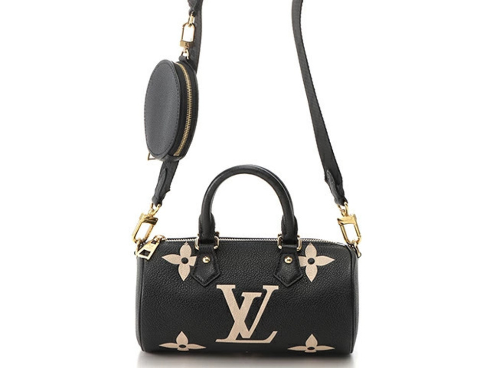 LOUIS VUITTON Papillon Bicolor Monogram Empreinte Black Beige Cream I
